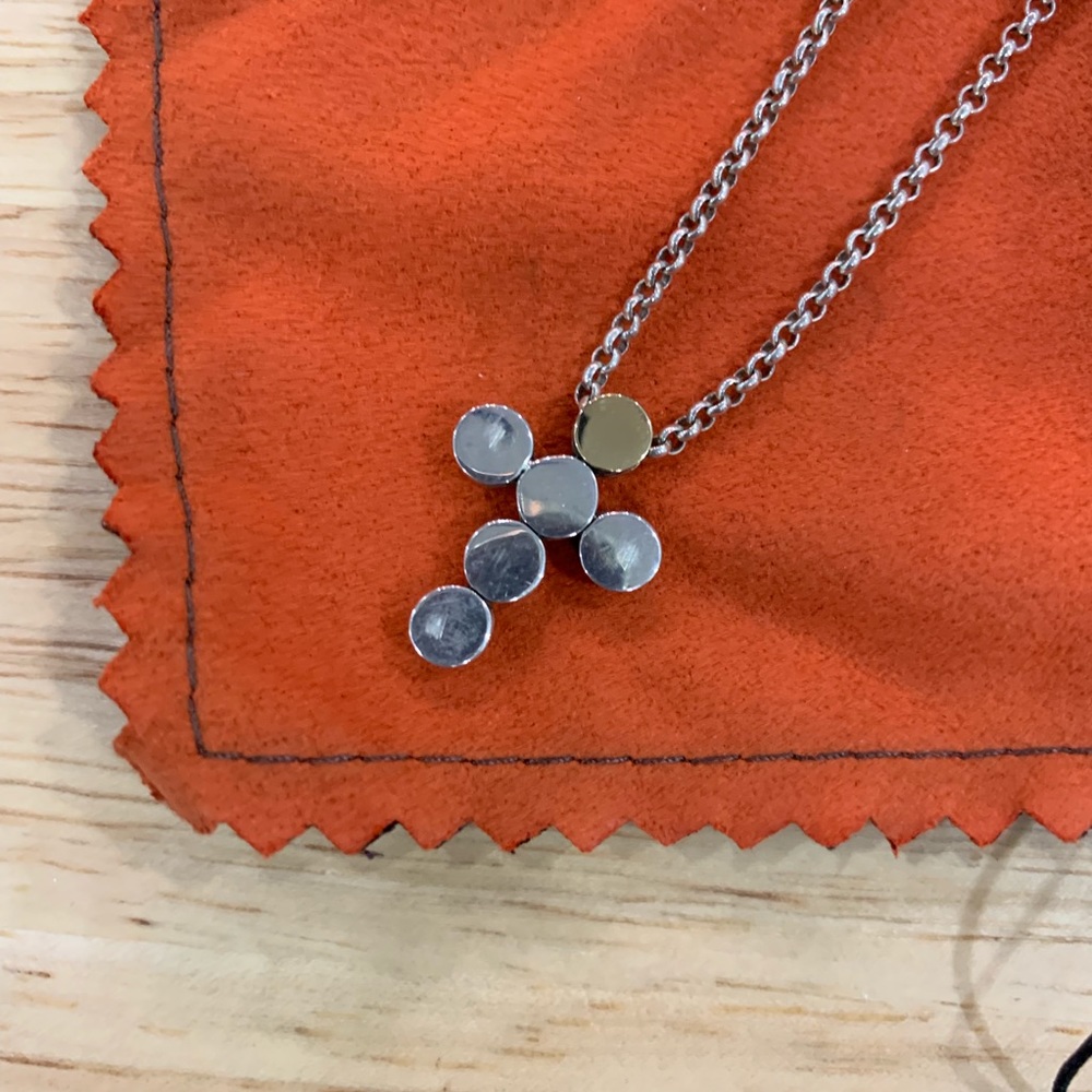 John Hardy Sterling Silver 18K Gold Cross Necklace